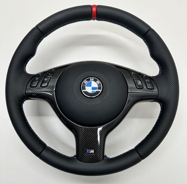 Bmw E46 E39 Steering wheel carbon trim non tilted, full steering wheel visible