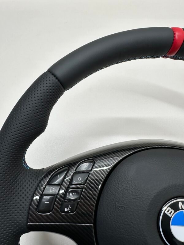 Bmw E46 E39 Steering wheel carbon trim left side of carbon trim nad top red stripe