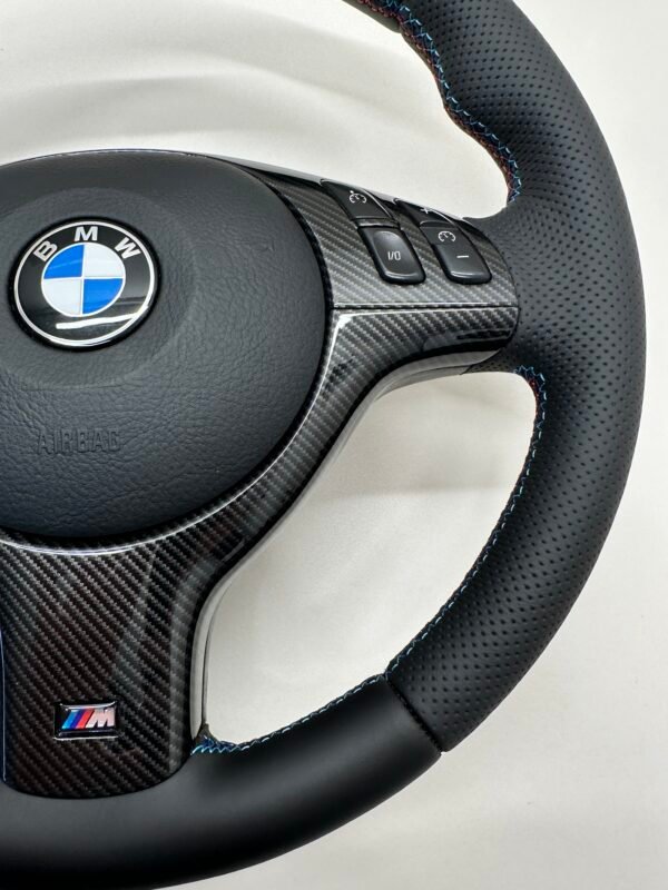 Bmw E46 E39 Steering wheel carbon trim close up pictures