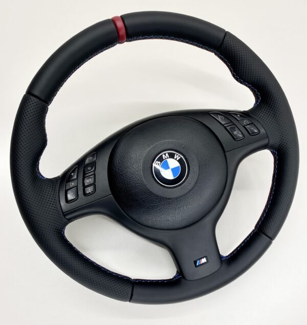 IMG_7858 BMW e46 E39 steering wheel with red stripe