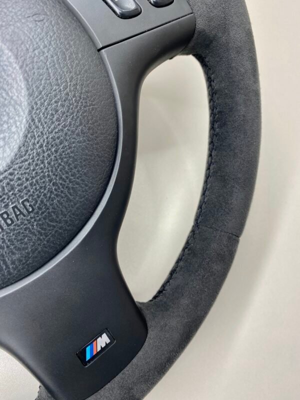 Alcantara E39 E46 Steering wheel close up
