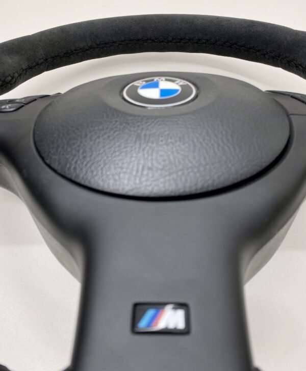 Alcantara E39 E46 Steering wheel close up
