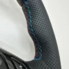 bmw-e39-e46-e53-m-sport-steering-wheel-carbon-07 bmw e39 e46 e53 m sport steering wheel perforated leather carbon trim top right stitching