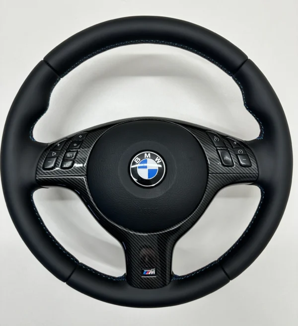 bmw e46 e39 e53 m sport steering wheel smooth leather carbon trim middle view