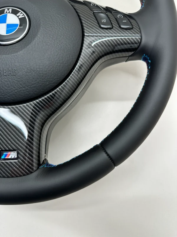 bmw e46 e39 e53 m sport steering wheel smooth leather carbon trim bottom right