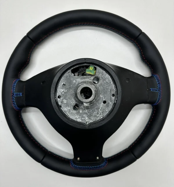 bmw e46 e39 e53 m sport steering wheel smooth leather carbon trim bac k side view