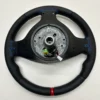 bmw e46 e39 e53 m sport steering wheel perforated leather carbon trim red stripe back side view