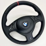 bmw-e46-e39-e53-m-sport-steering-whel-red-stripe-01 bmw e46 e39 e53 m sport steering wheel red stripe perforated leather
