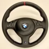 bmw e46 e39 e53 m sport steering wheel red stripe perforated leather middle view