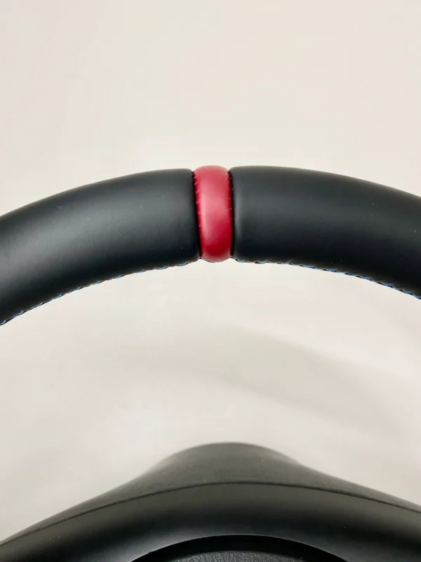 bmw e46 e39 e53 m sport steering wheel perforated leather red stripe zoomed in