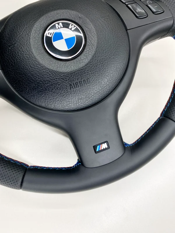 bmw e46 e39 e53 m sport steering wheel red stripe perforated leather bottom trim