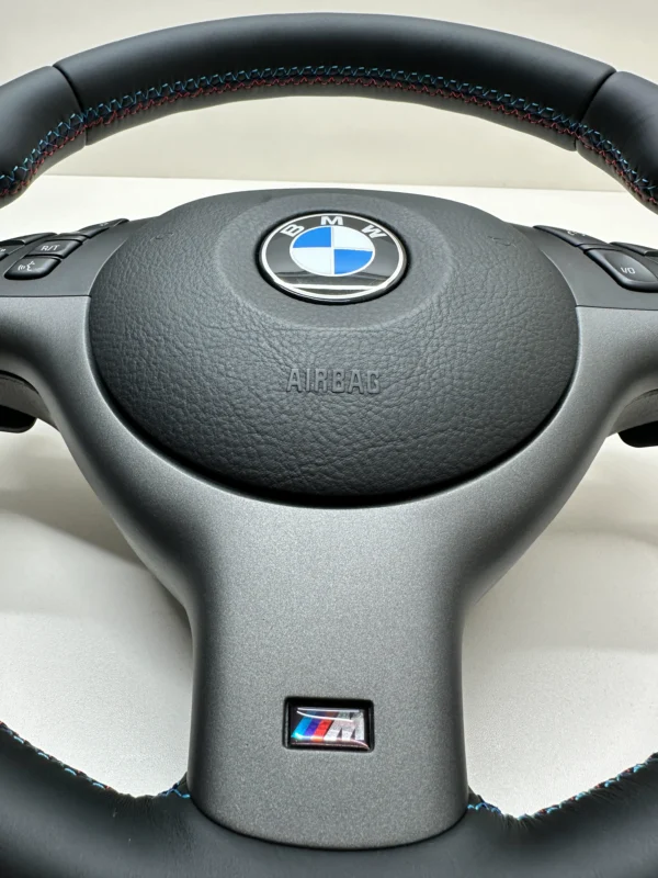 bmw e46 m3 smg steering wheel with paddles airbag and stitching