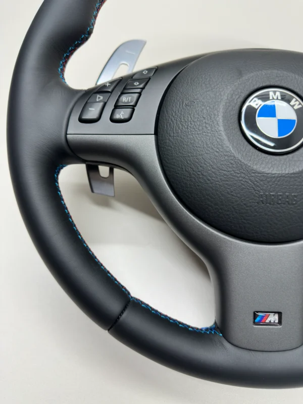 bmw e46 m3 smg steering wheel aftermarket paddle shifters m stitch bottom left