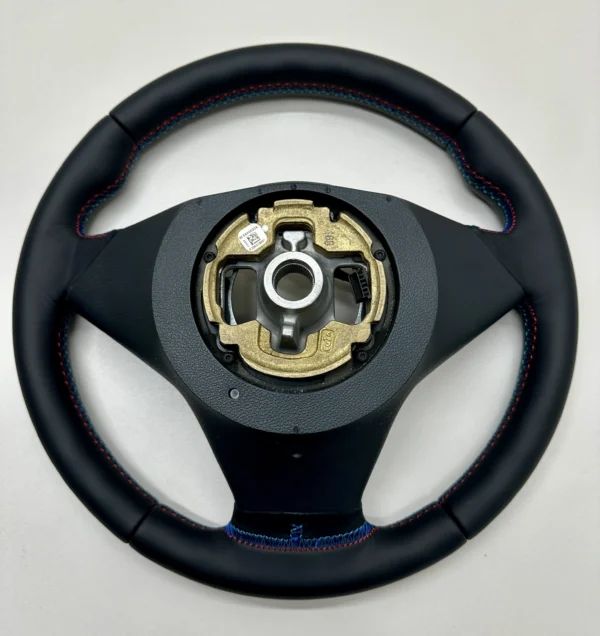 bmw-e60-e63-e64-m-sport-steering-wheel-carbon-10 bmw e60 e63 e64 m sport steering wheel m tricolor stitching carbon trim back side