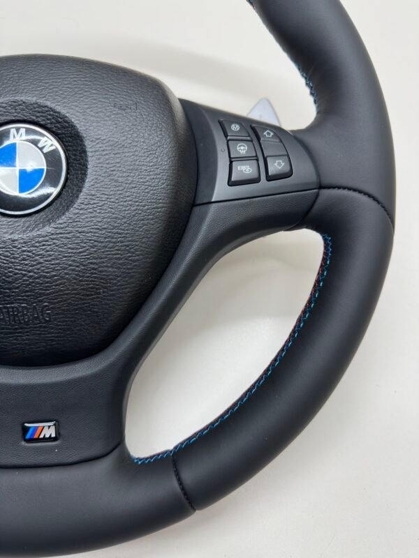 bmw x5 e70 x6 e71 smg m sport steering wheel with heating and m stitching right bottom view