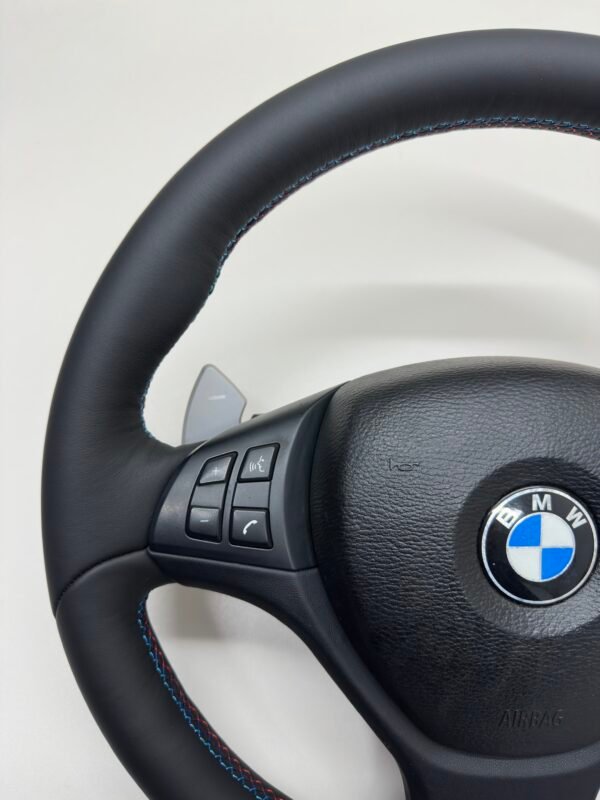 bmw x5 e70 x6 e71 smg m sport steering wheel with heating and m stitching top left view