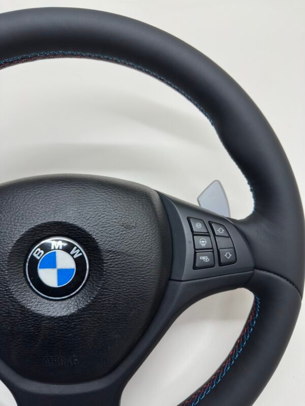 bmw x5 e70 x6 e71 smg m sport steering wheel with heating and m stitching top right view