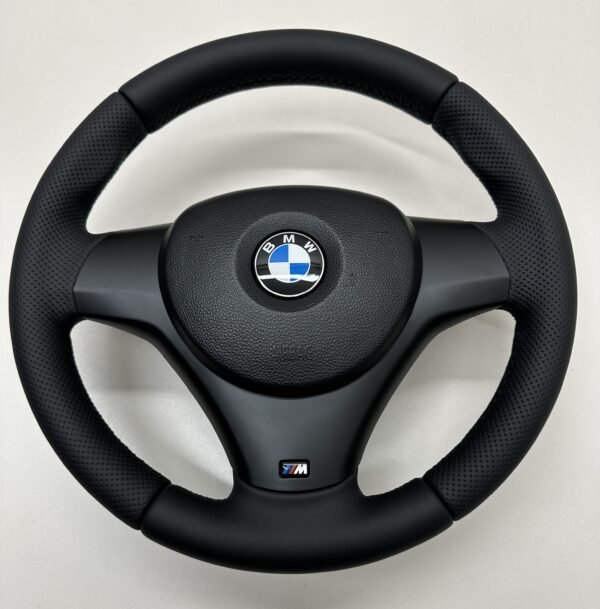 buttonless bmw e90 e92 e87 e82 m sport steering wheel complete with airbag black stitching