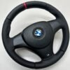 buttonless BMW M Sport steering wheel for E90 E92 E87 E82 with m stitching and red stripe at top