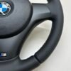 bottom right buttonless BMW M Sport steering wheel for E90 E92 E87 E82 with m stitching and red stripe at top