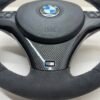 bmw e90 e92 m3 alcantara cs edition steering wheel with carbon trim buttons and airbag bottom center view