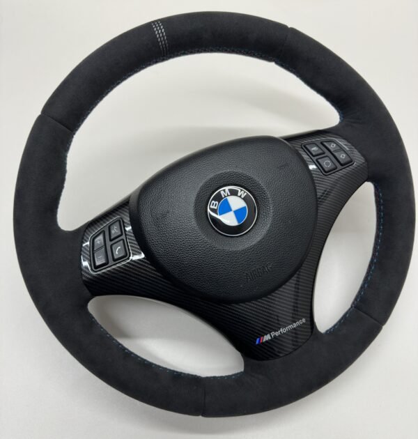 bmw e90 e92 m3 alcantara cs edition steering wheel with performance carbon trim buttons and airbag