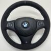 bmw e90 e92 m3 alcantara cs edition steering wheel with m sport trim buttons and airbag centered view