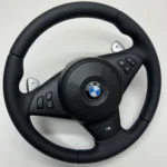 bmw-m5-m6-e60-e63-smg-steering-wheel-01 bmw m5 60 m6 e63 smg m sport steering wheel with paddle shifters m stitching