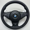 bmw m5 60 m6 e63 smg m sport steering wheel with paddle shifters m stitching middle view