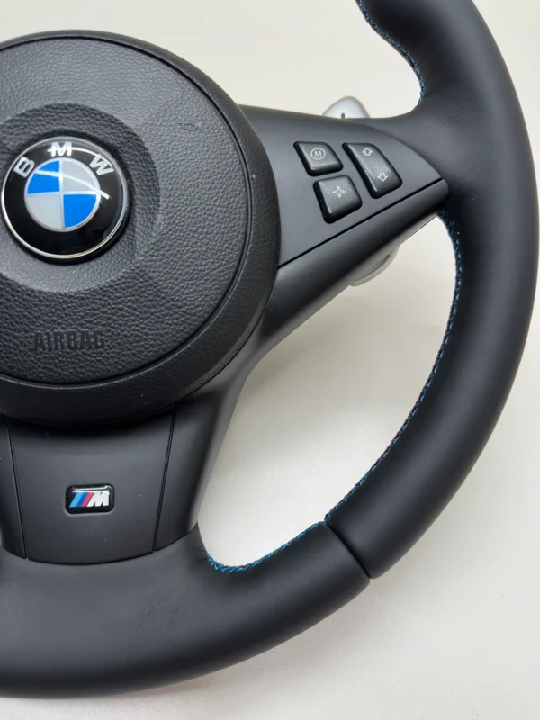 bmw m5 60 m6 e63 smg m sport steering wheel with paddle shifters m stitching bottom right view