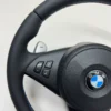 bmw m5 60 m6 e63 smg m sport steering wheel with paddle shifters m stitching top left view
