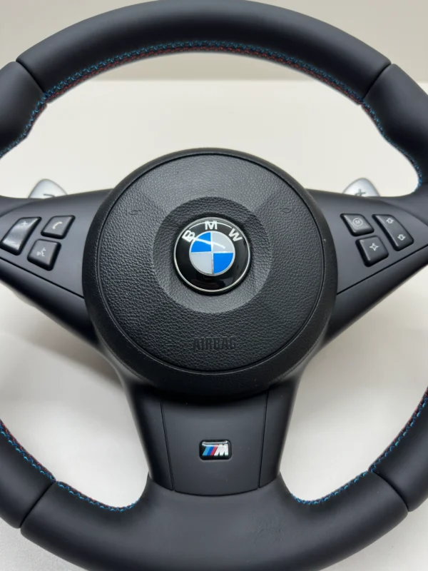 bmw m5 60 m6 e63 smg m sport steering wheel with paddle shifters m stitching airbag