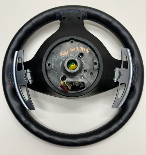 oem-bmw-e46-m3-smg-steering-wheel-0 (1) oem bmw e46 m3 smg steering wheel m stitch back side