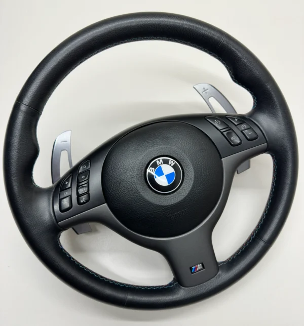 oem-bmw-e46-m3-smg-steering-wheel-01 oem bmw e46 m3 smg steering wheel m stitch