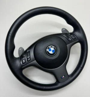 oem bmw e46 m3 smg steering wheel m stitch with paddles
