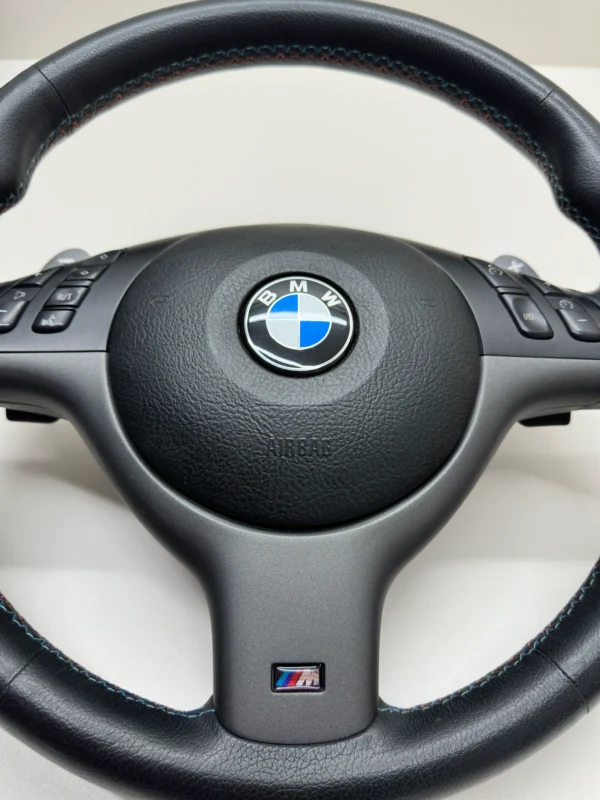 oem bmw e46 m3 smg steering wheel m stitch with paddles airbag