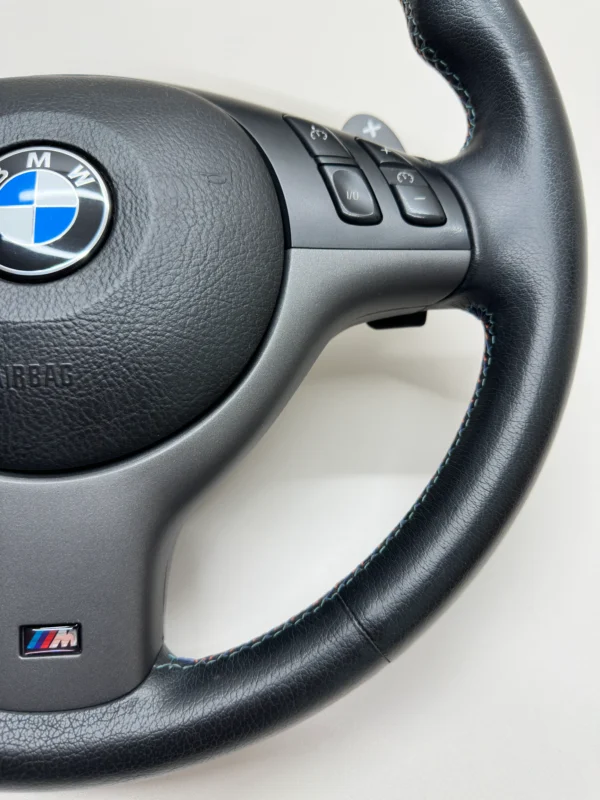 oem bmw e46 m3 smg steering wheel m stitch with paddles bottom right