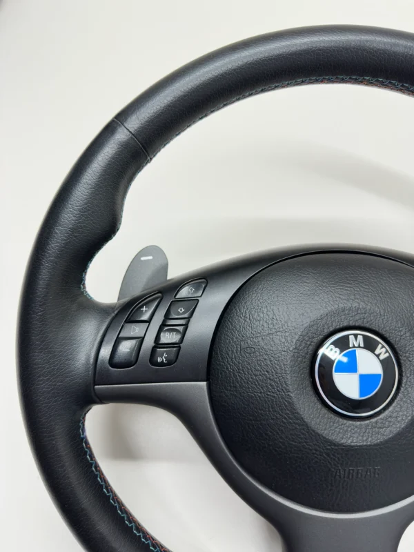 oem bmw e46 m3 smg steering wheel m stitch with paddles top left