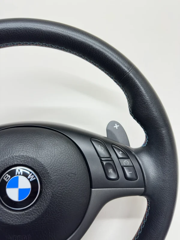 oem bmw e46 m3 smg steering wheel m stitch with paddles top right