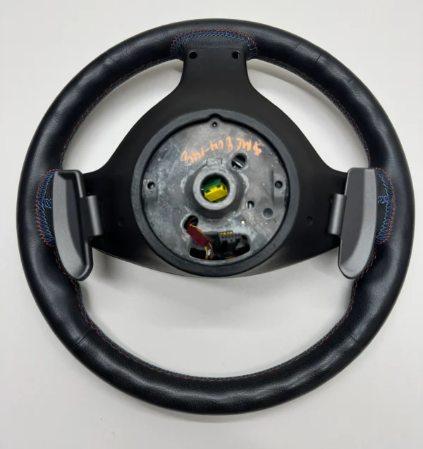 oem bmw e46 m3 smg steering wheel m stitch with paddles back side