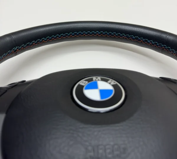 oem bmw e46 m3 smg steering wheel m stitch with paddles top stitching