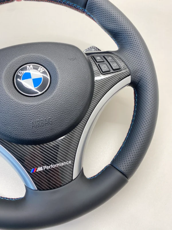 bmw e82 e88 e92 performance steering wheel carbon red stripe bottom right