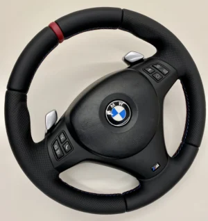 bmw e82 e92 e93 m sport steering wheel with prelci paddles red stripe