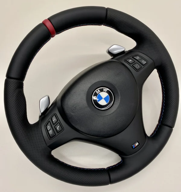 bmw e82 e92 e93 m sport steering wheel with prelci paddles red stripe