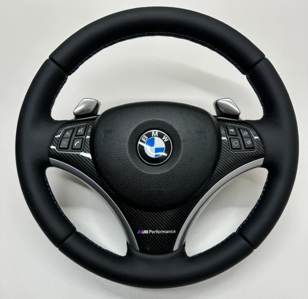 bmw e90 e92 e93 Sport Performance steering wheel with pre lci paddle shifters centered view