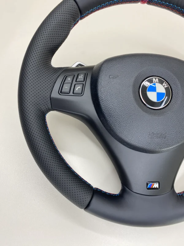 bmw e88 e90 e92 m sport steering wheel lci shifters red stripe bottom left