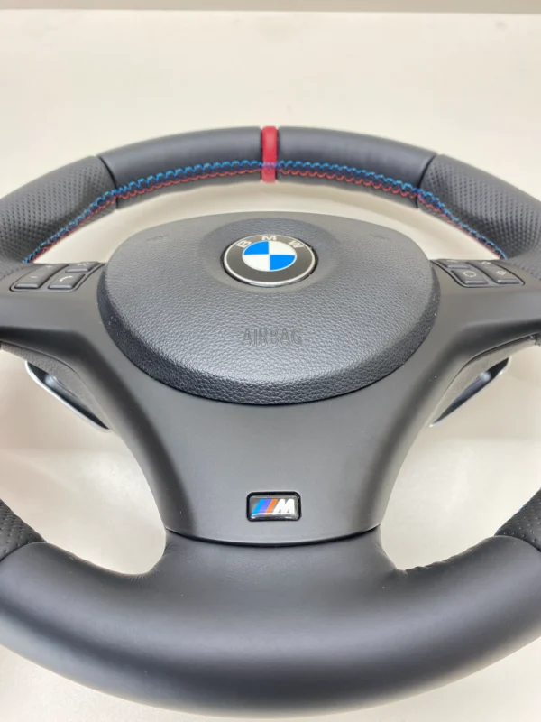 bmw e88 e90 e92 m sport steering wheel lci shifters red stripe bottom side