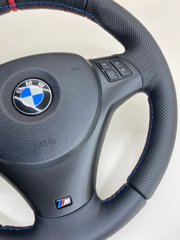 bmw e88 e90 e92 m sport steering wheel lci shifters red stripe bottom right