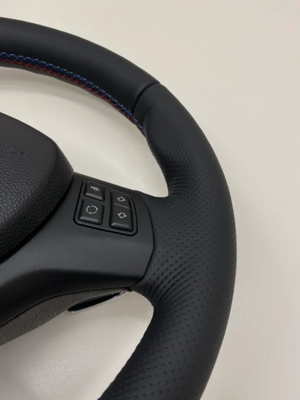 bmw e90 e92 e93 m sport steering wheel with lci paddle shifters top right zoomed in view