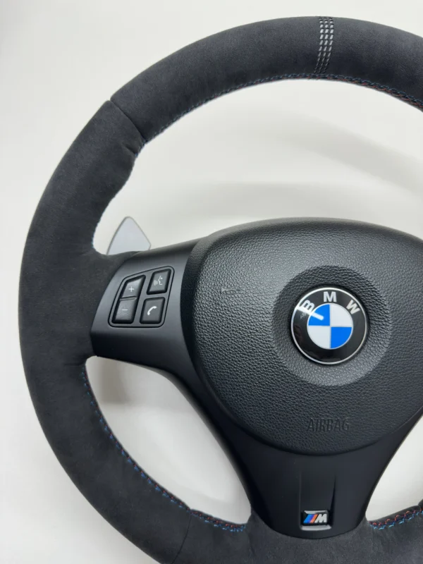 bmw e90 e92 e93 m3 dct alcanatara cs edition steering wheel top left view